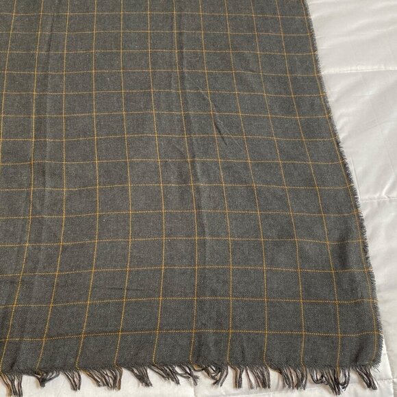 Ikea Varkrage Windowpane Plaid Throw Blanket Lightweight Gray Orange 45" x 65" - Picture 3 of 9